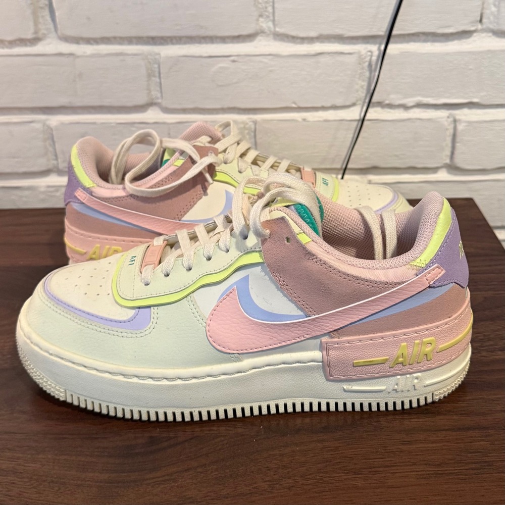 Nike Air Force 1 Shadow Pale Ivory Celestial Gold Pastel Womens 10 CI0919-101 - Picture 11 of 11